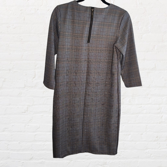 Soyaconcept Glen checkered dress with back zip and brown piped seam - Picture 2 of 9